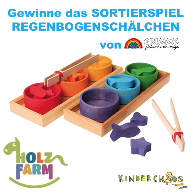 Holzfarm Grimm´s Sortierspiel Regenbogenschälchen Farben Adventskalender
