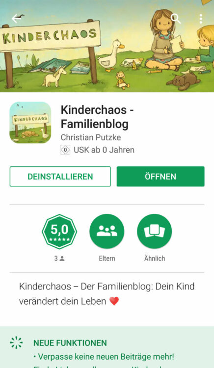 Kinderchaos-Familienblog App Playstore