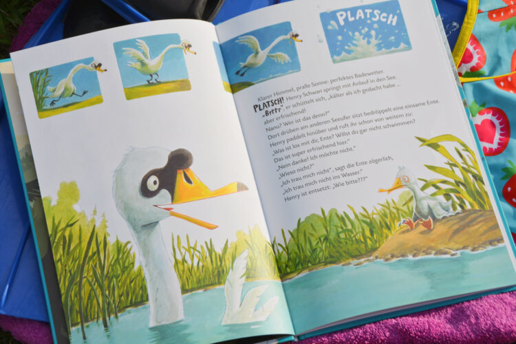 Schnabbeldiplapp Ein wasserscheues Bilderbuch Günther Jakobs Schwimmen lernen Kinderbuch