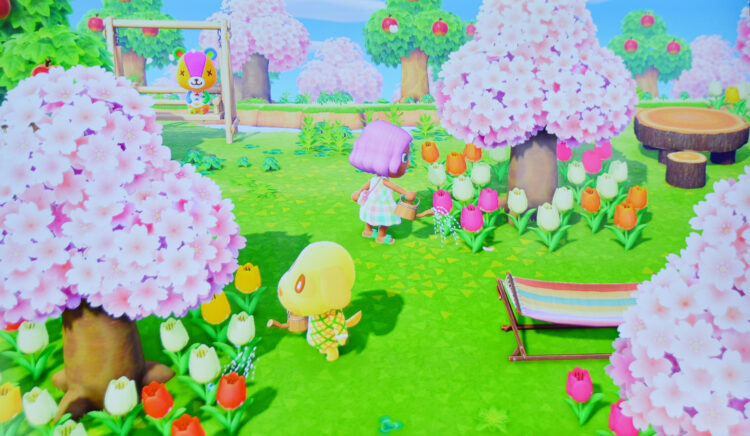 Blumen gießen Animal Crossing